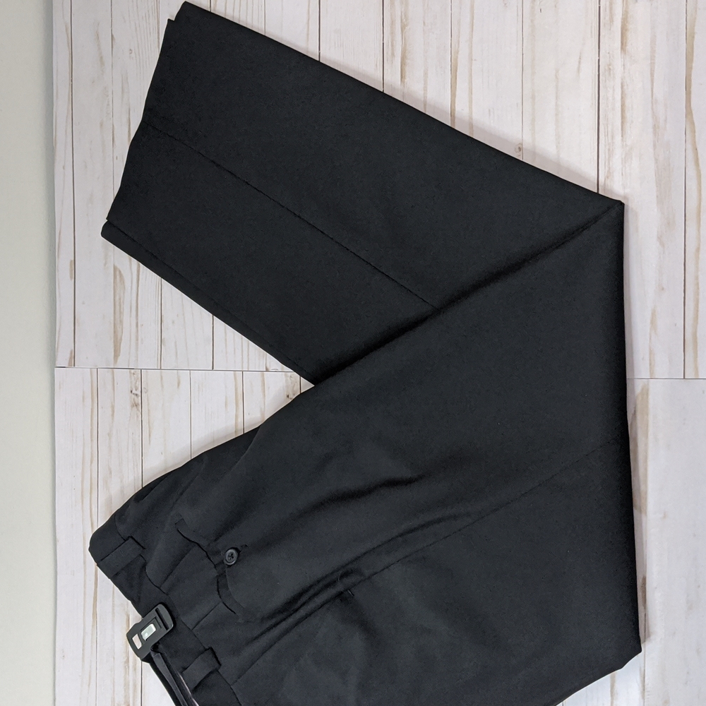 Zignone Super 120's Wool Dress Pant Made in Italy Black Size 33